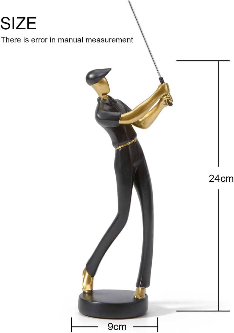 Amoy-Art Golfer Figuren Statue Modern Dekor Skulptur Wohnzimmer Kunst Golfspieler Arts Polyresin Sch