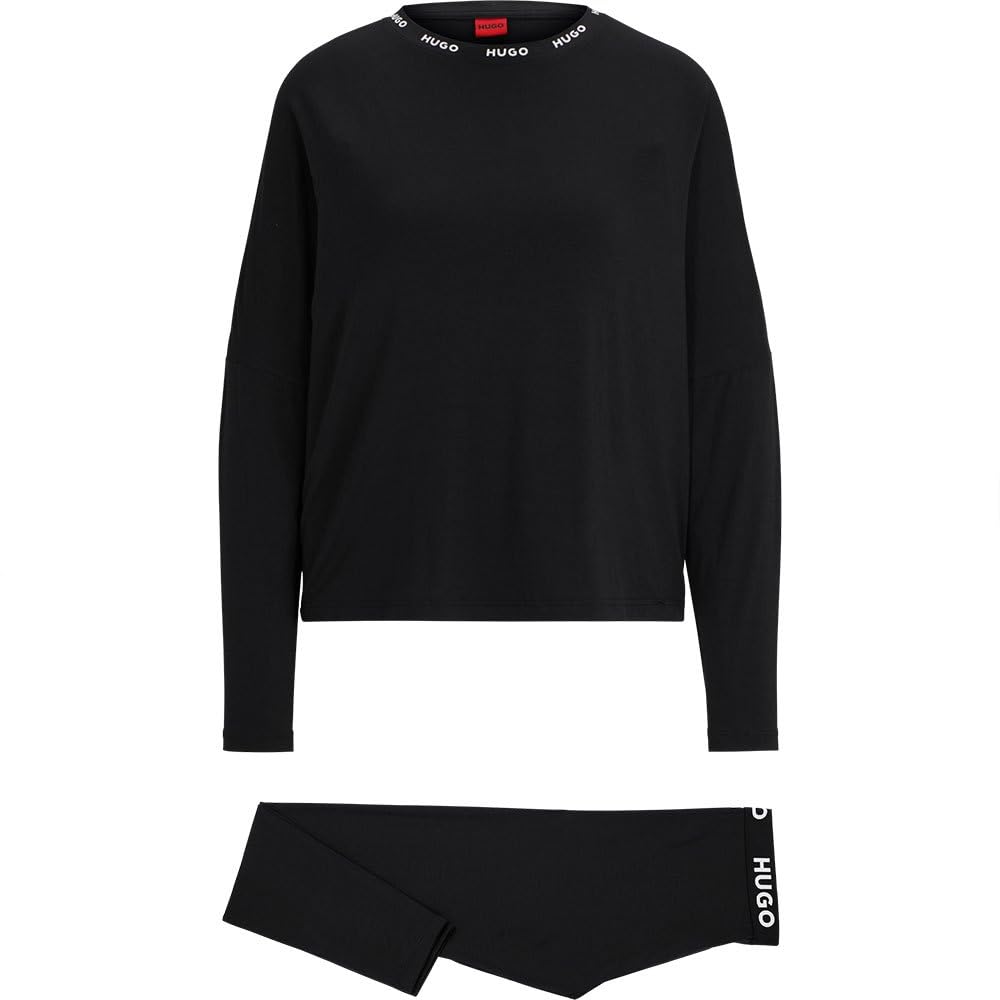 HUGO Damen Unite_Long Pyjama Set XS Black1, XS Black1