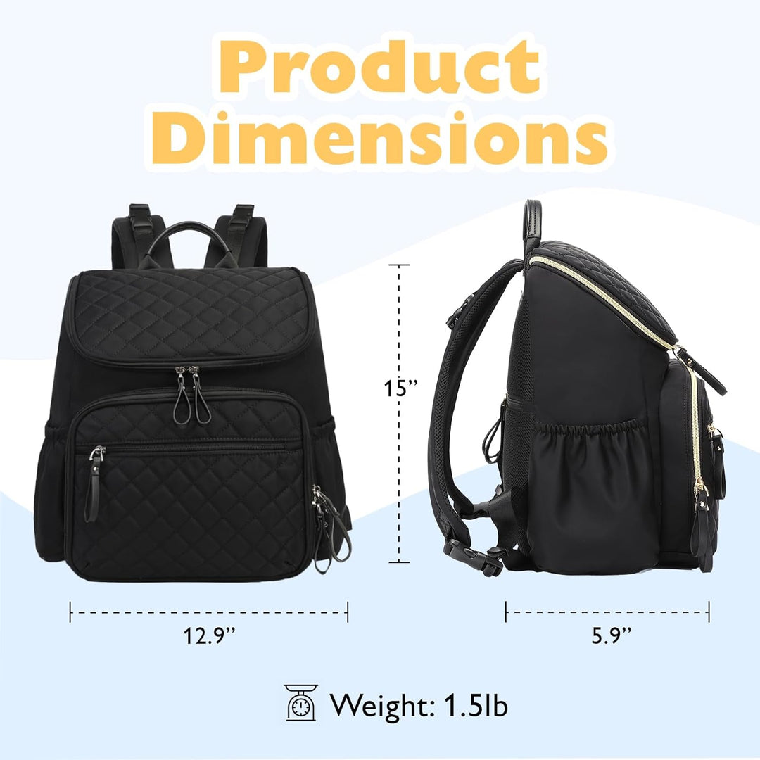 Baby Wickeltasche Grosser Wickelrucksack mit Multifunktions-Babytaschen Passform für Kinderwage L Sc