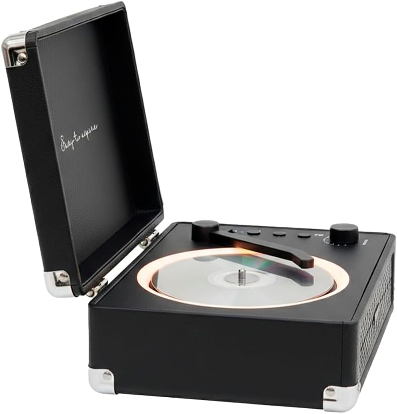 PRIXTON Tragbarer CD-Player mit Bluetooth, FM-Radio und AUX, 6W Lautsprecher (2x3W), Kompatibel mit