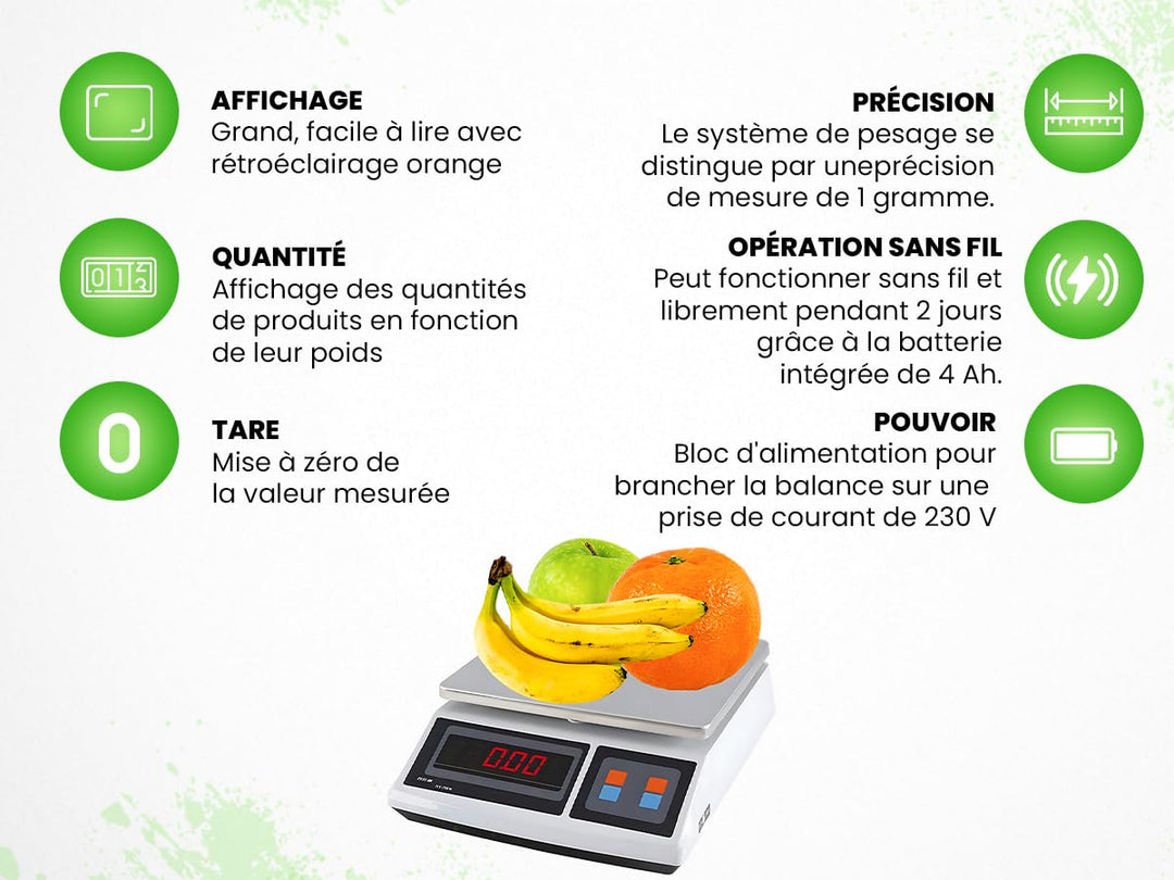 HDWR wagPRO-S30 Plattformwaage 30 kg, digitale Paketwaage mit Zählfunktion | Genauigkeit 1 g, Tara-F