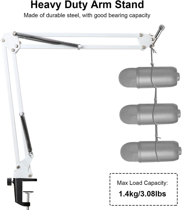 YOUSHARES Weiss Mikrofonarm fur Razer Seiren Mini & V3 Mini - Professionelle Boom Arm mit Schaumstof