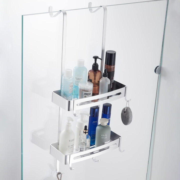 Duschregal zum hängen, Badezimmer-Duschablage, über der Tür hängende Duschablage, rostfreies Alumini