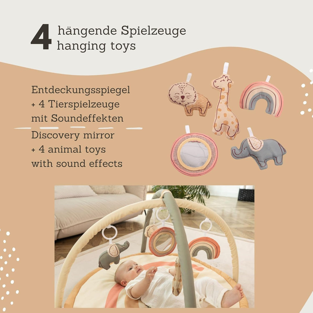 Hakuna Matte Baby Spielbogen - Extra Dicke und Weiche Krabbeldecke für Baby mit Entdeckungsspiegel u