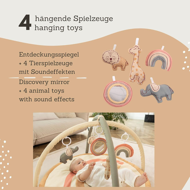 Hakuna Matte Baby Spielbogen - Extra Dicke und Weiche Krabbeldecke für Baby mit Entdeckungsspiegel u