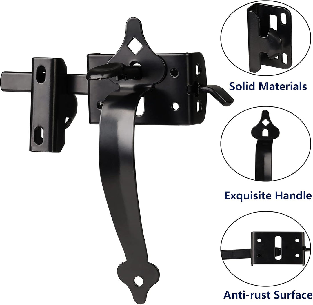 Torriegel, Daumenriegel Hardware, Torriegel für Holzzaun, Schwerlast, selbstsichernde Riegel mit 8 Z