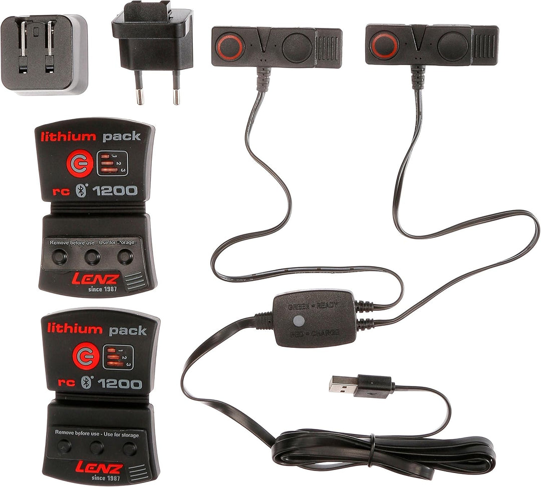 Lenz beheizbare Sportsocken Lithium Pack 1200 + Heat Socks 5.0 Toe Cap