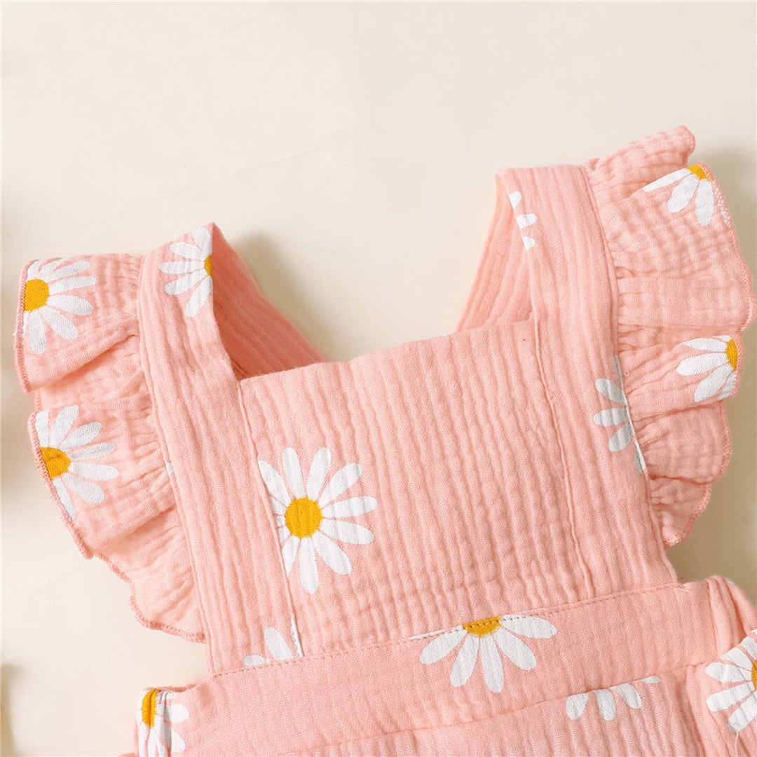 Neugeborenen Mädchen Kleidung Rüschenärmel Gänseblümchen Outfits Stirnband Basics für Neugeborene Ob
