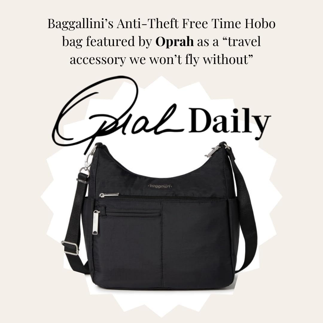 Baggallini Damen Anti-Theft Free Time Crossbody Bag Umhängetasche, Einheitsgrösse Schwarz, Schwarz