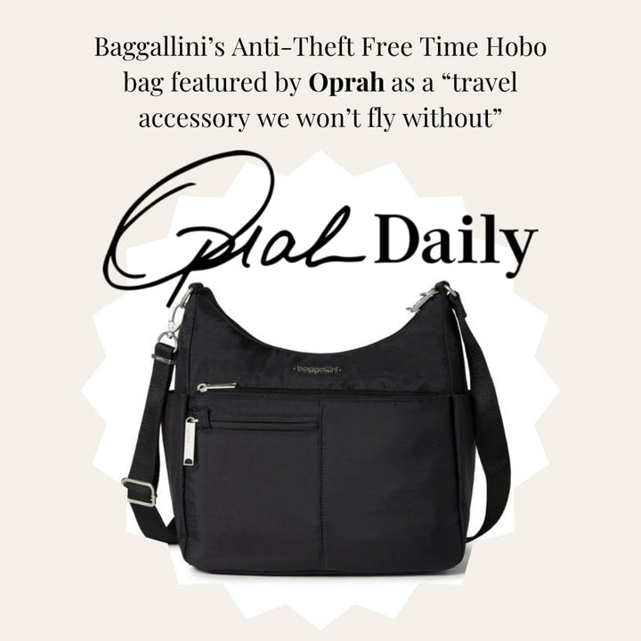 Baggallini Damen Anti-Theft Free Time Crossbody Bag Umhängetasche, Einheitsgrösse Schwarz, Schwarz