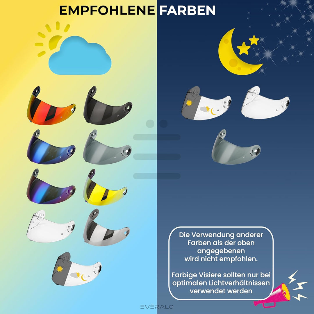 Everalo Kompatibel mit Xlite 802rr Visier - x802 - x802r - x802rr - x803 - x803rs - x702 - x603 - x6