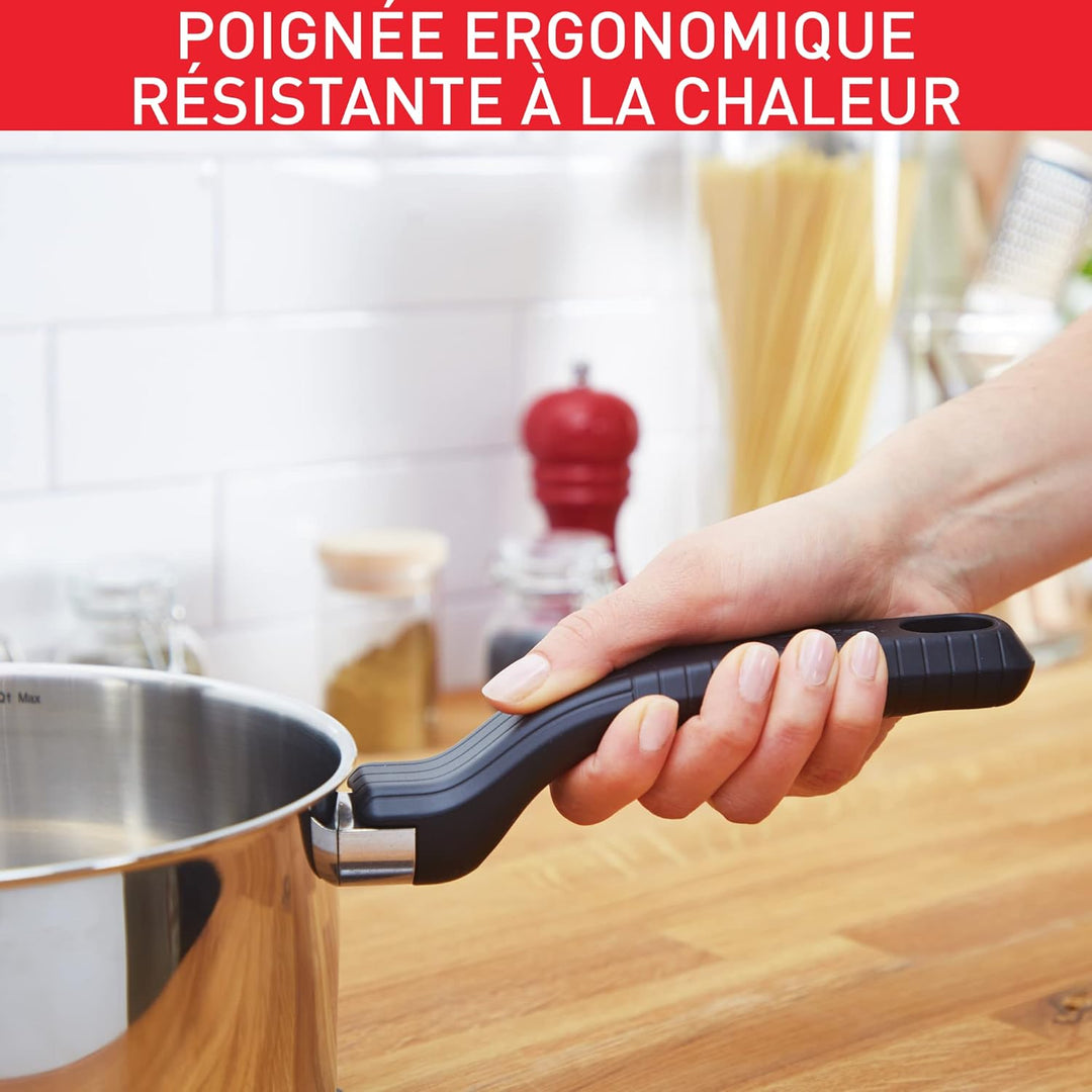 Tefal Comfort Max C9732304 Edelstahl-Kochtopf mit Glasdeckel, langlebiges Kochgeschirr für gesundes
