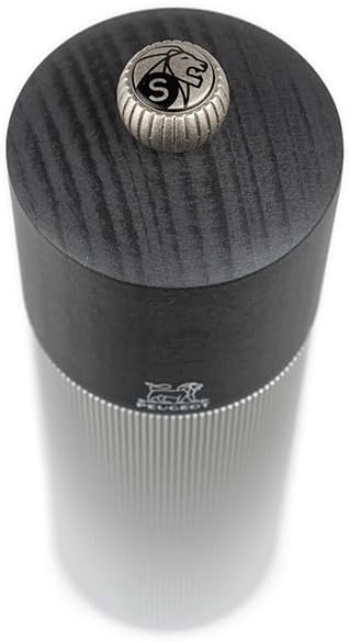 PEUGEOT - Salzmühle Line 18 cm - Klassische Mahlgradeinstellung - Aluminium und PEFC-zertifiziertes