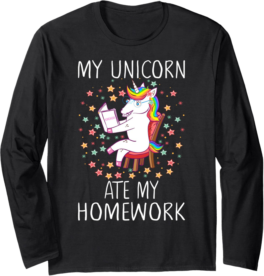 My Unicorn Ate My Homework Homeschool Homeschooling Gift Langarmshirt