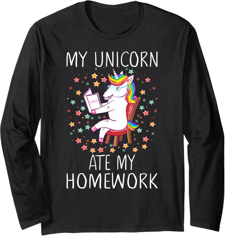 My Unicorn Ate My Homework Homeschool Homeschooling Gift Langarmshirt