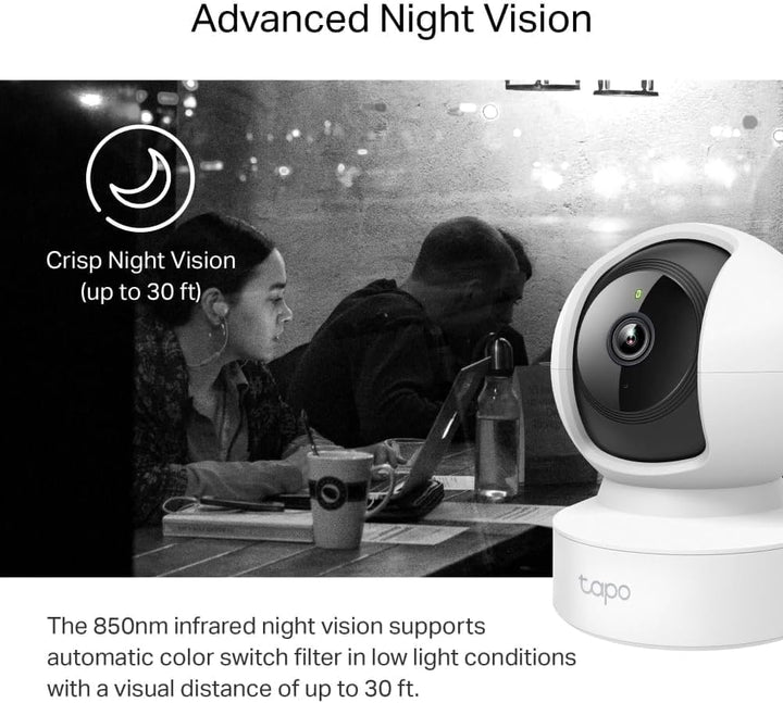 Tapo TP-Link C212 360° WLAN Überwachungskamera, Ethernet/Wi-Fi-Anschluss,2K Auflösung, Bewegungsverf