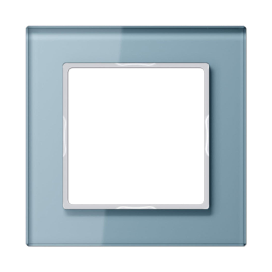 Jung AC 581 GL BLGR UNG Rahmen Glas 1fach Serie A Creation blaugrau, Blau/Grau