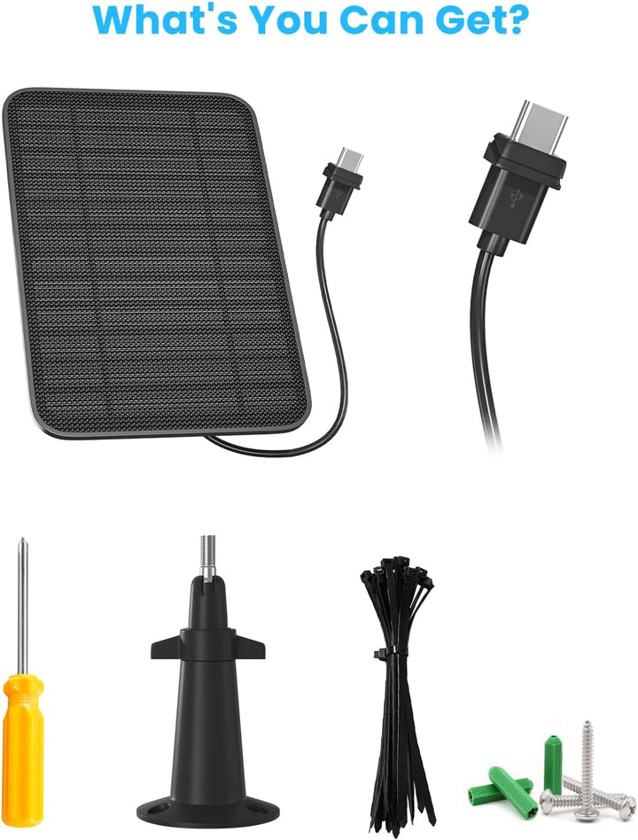 5 W Solarpanel für Blinkkamera im Freien, Solarpanel-Ladegerät mit Akku, kompatibel mit New Blink Ou