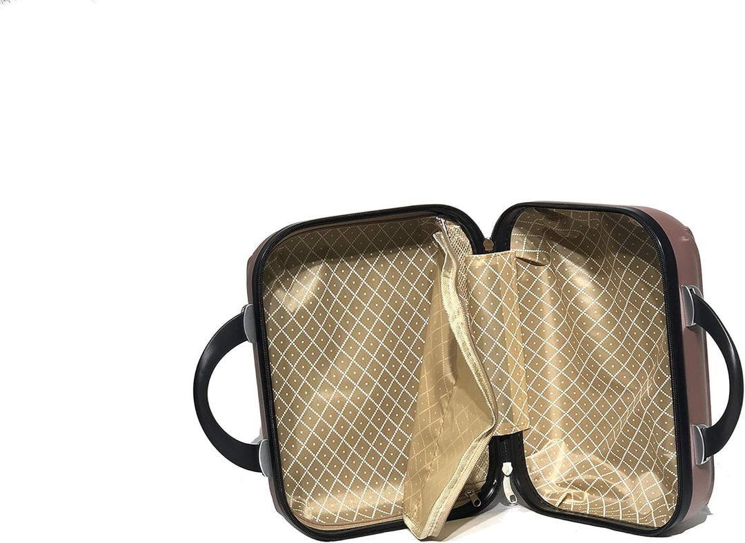 Koffer für mittelgrosse Kabine, gross, mit oder ohne Kosmetiktasche – französische Marke Roségold, 5