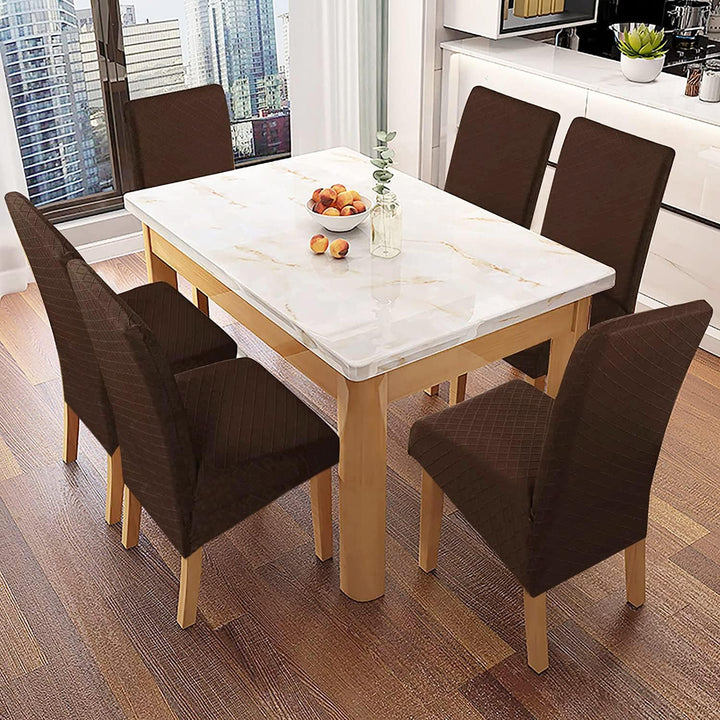 SHENGYIJING 1/2/4/6 PCS Diamond Lattice FStretch wasserdichte XL Stuhlhussen für Esszimmer, Spandex