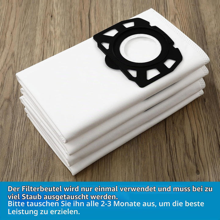 12 Stück staubsaugerbeutel für Kärcher WD4 WD5 WD6 WD5 P WD6 P MV4 MV5 MV6, für KFI 487, Nass Trocke