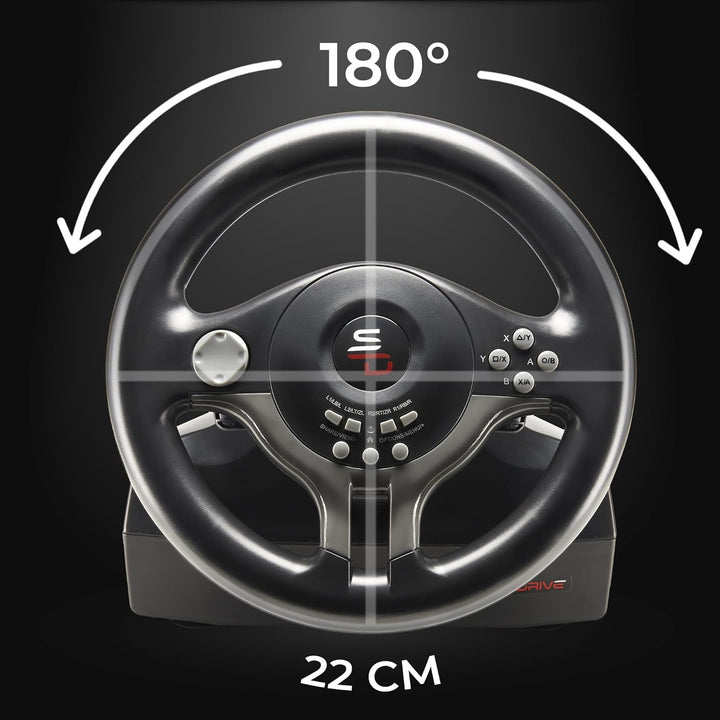 Subsonic Superdrive - Rennlenkrad / Lenkrad Driving Wheel SV200 mit pedalen und Schaltpaddles für Ni