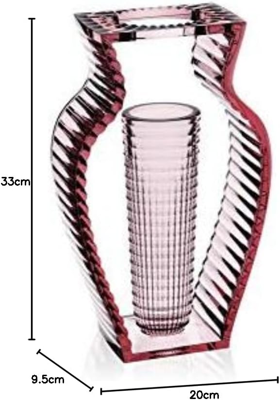 Kartell I Shine Vase, Transparentes oder durchgefärbtes PMMA, Rosa, 9.5 x 20 x 33 cm, Rosa