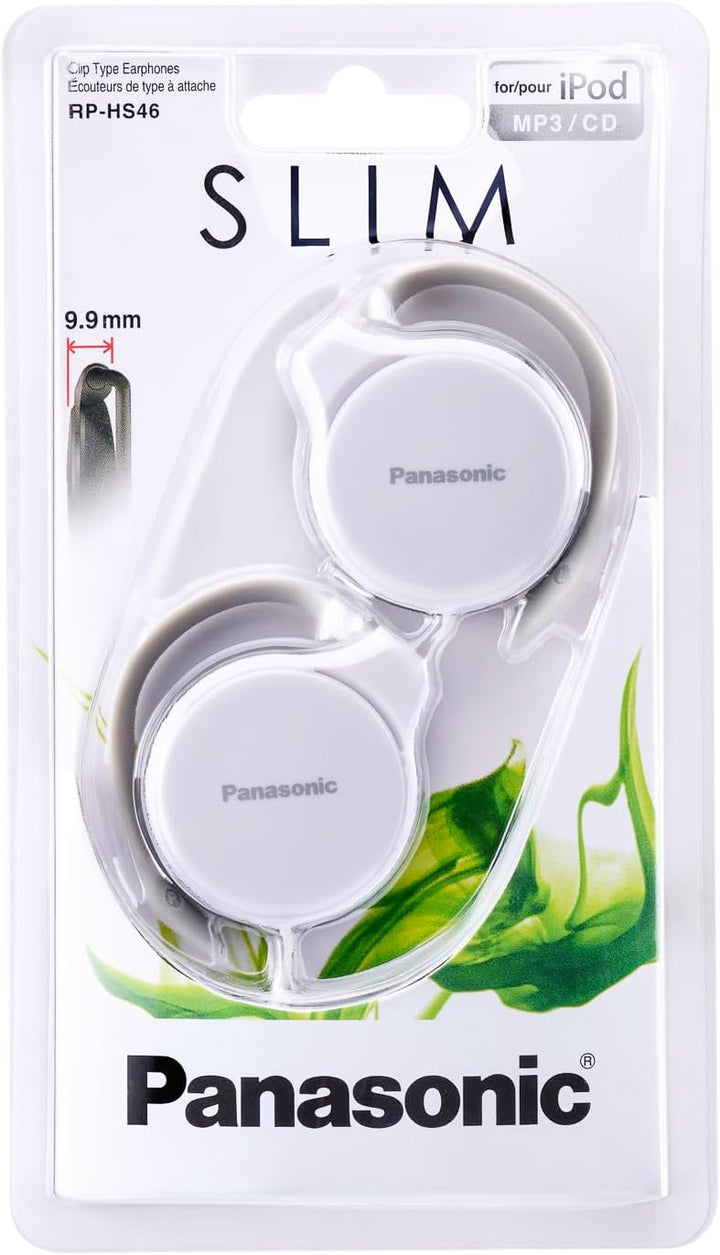Panasonic RP-HS46-W Clip In-Ear-Kopfhörer (besonders flach, leicht und angenehm zu tragen) weiss Wei
