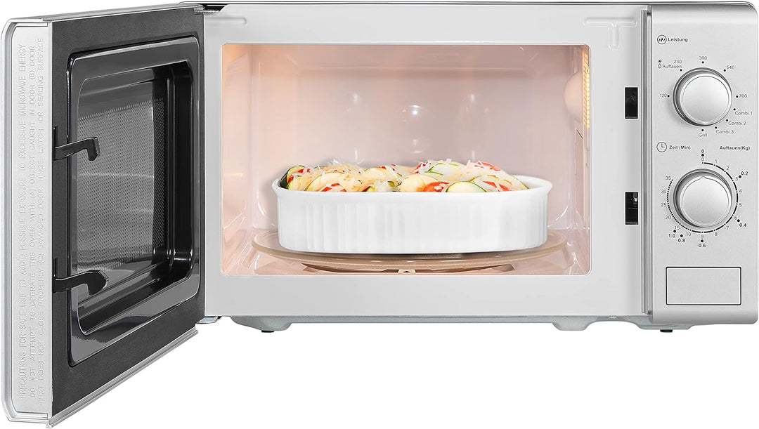 Mikrowelle Exquisit MW900-030G Silber | 20 Liter | Grill | Drehteller 25,5 cm