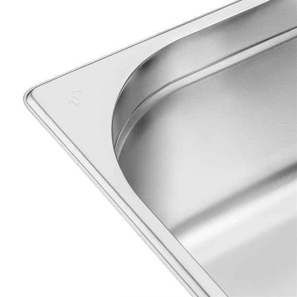 Vogue 2/3 Gastronorm-Pfanne, Edelstahl, 13 l / 150 mm tiefer Lebensmittelbehälter 150mm, 150mm