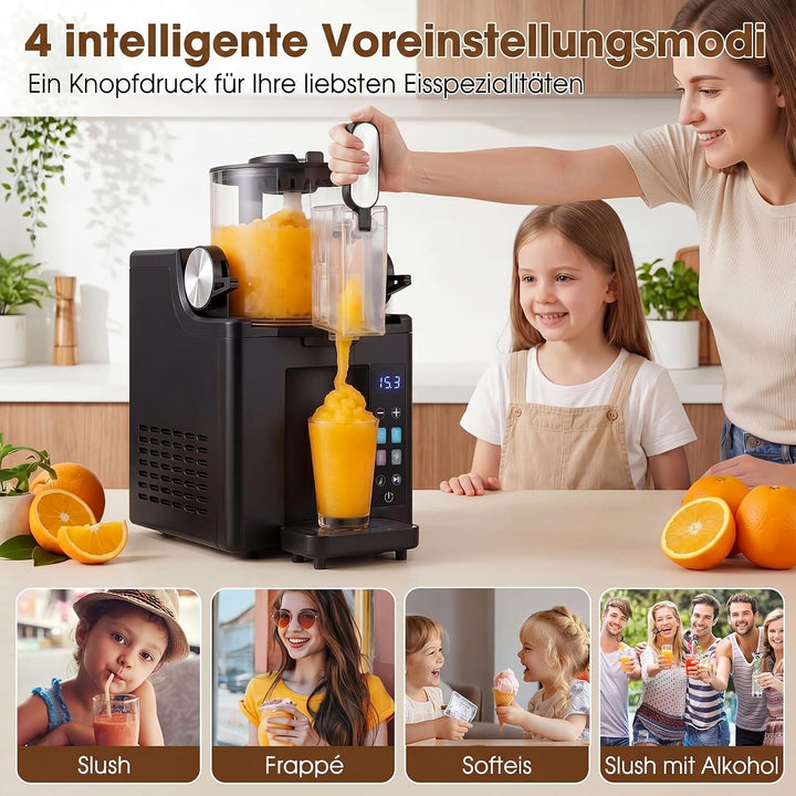 COSTWAY 1,5L Slush Maschine, kein Eis erforderlich | Slusheis Eismaschine mit LED Touch Steuerung, 4
