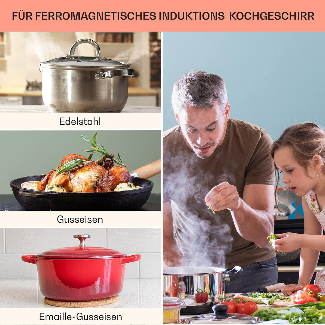 Klarstein VariCook Induktionskochfeld, Kochplatten Elektrisch, Moderne Kochplatte, für Camping, 2 Pl