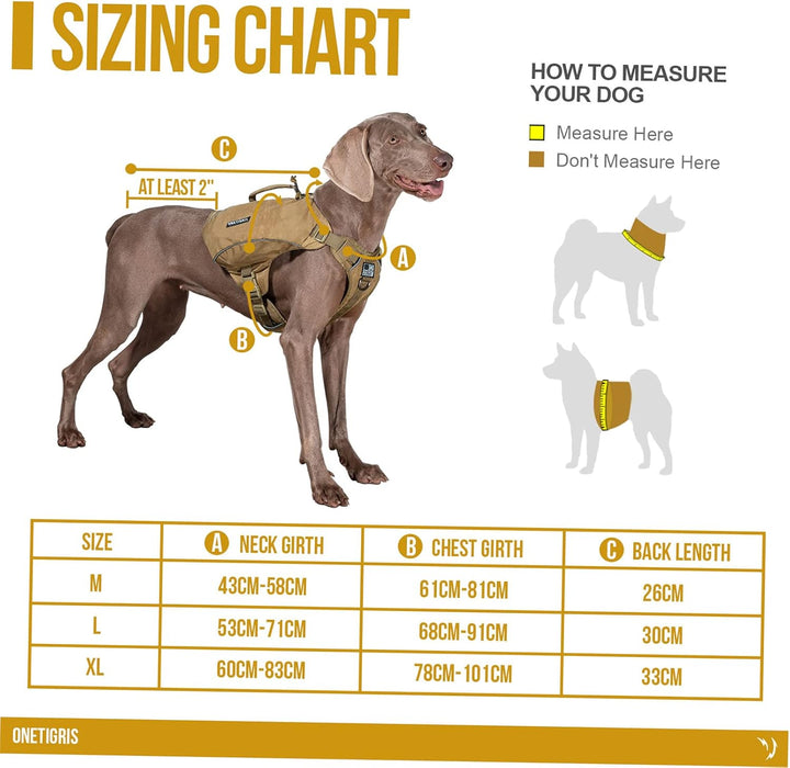 OneTigris CAMELUS Hunderucksack Reissen Camping Wandern Hundebackpack für M/L Grösse Hunde (L, Coyot