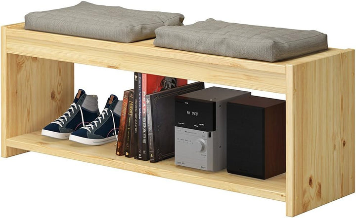 Erst-Holz Sitzbank Küchenbank Schuhbank Kiefer massiv Holzbank 120x45x35 90.71-40