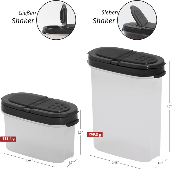SIGNORA WARE Signoraware Premium Gewürzboxen Aufbewahrungsboxen für Gewürze in gross und klein mit p