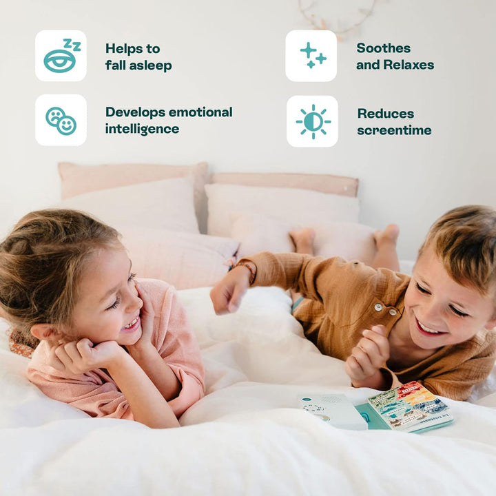 HoomKid Geschichtenerzähler, Kinder, Emotionsmanagement, 96 Audios, Meditationen, weiche Musik, weis