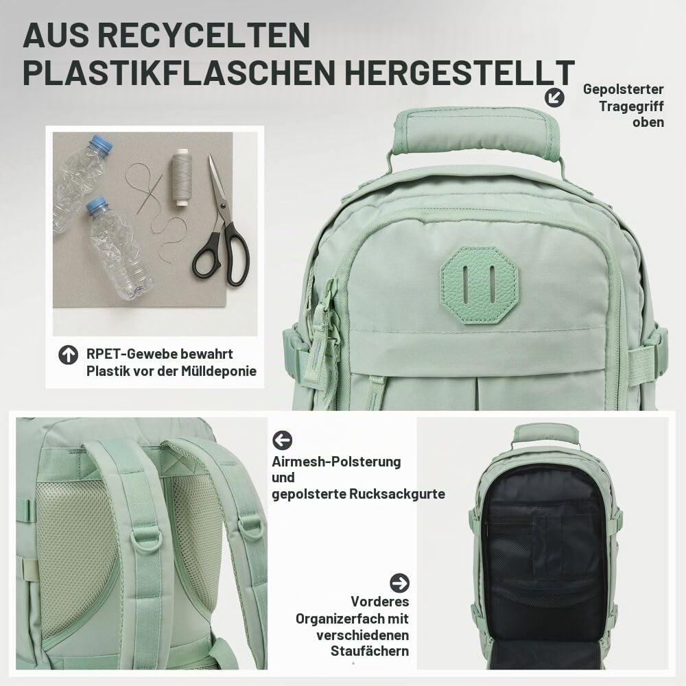 Cabin Max Reiserucksack, 40 x 20 x 25 cm, für Handgepäck – Rucksack mit niedrigem Sitz, geeignet für