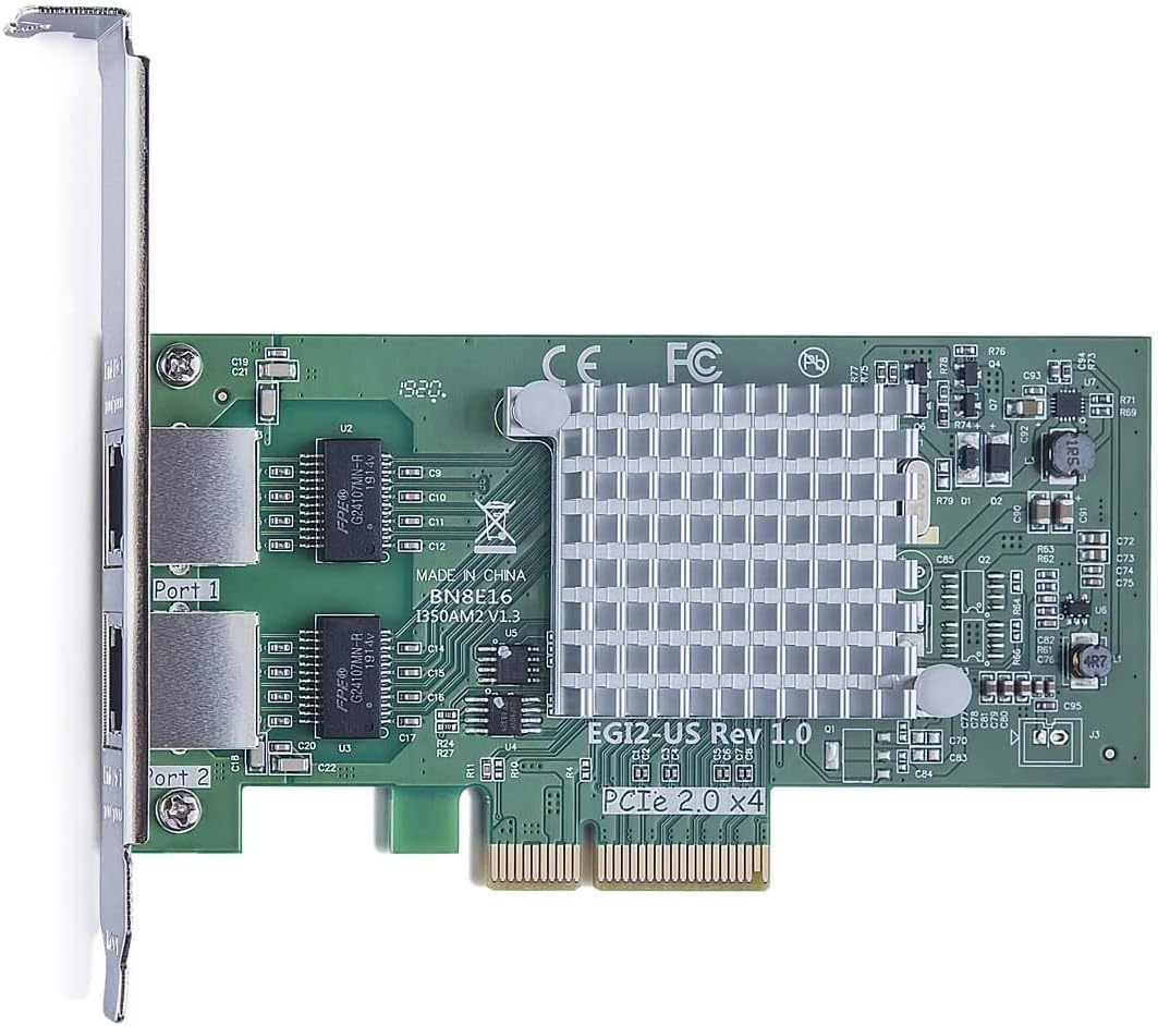 ipolex 1.25G Ethernet-Netzwerkkarte, 2X RJ45+ Port, 10GbE NIC im Vergleich zu Intel i350-T2, unterst