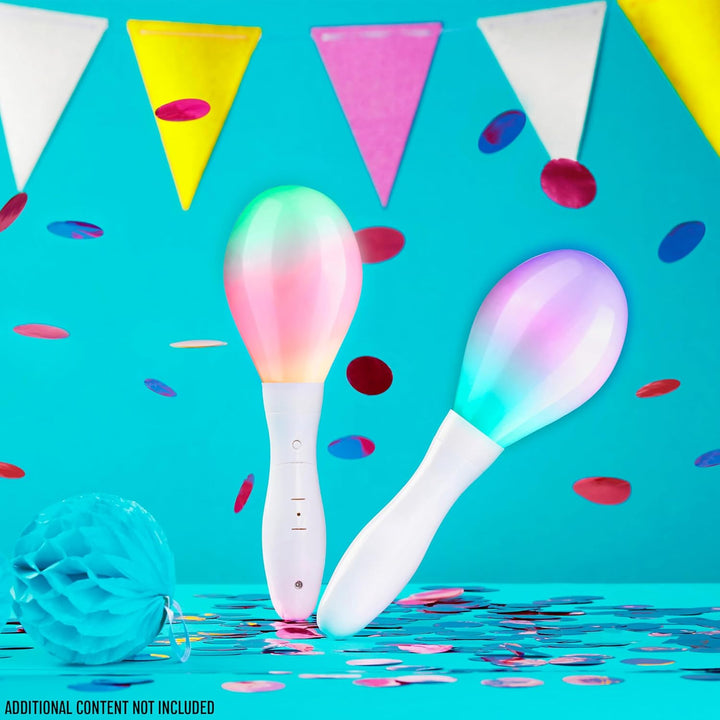 KreativeKraft leuchtende Maracas, LED Sensorik Spielzeug für Kinder oder Festival & Party Zubehör