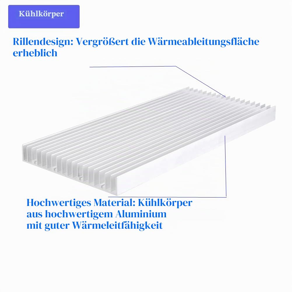 Kühlkörper, Kühlkörper 20mm Aluminium Wärmeableiter 300 * 140 * 20MM 19 Flossen Transistoren Halblei
