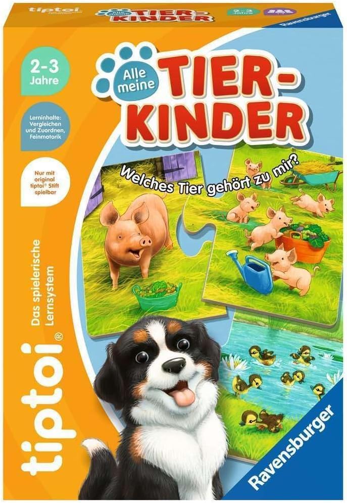Ravensburger tiptoi Ladestation 00111 - lädt Akku und Audiodateien & tiptoi 00108 - Alle Meine Tierk