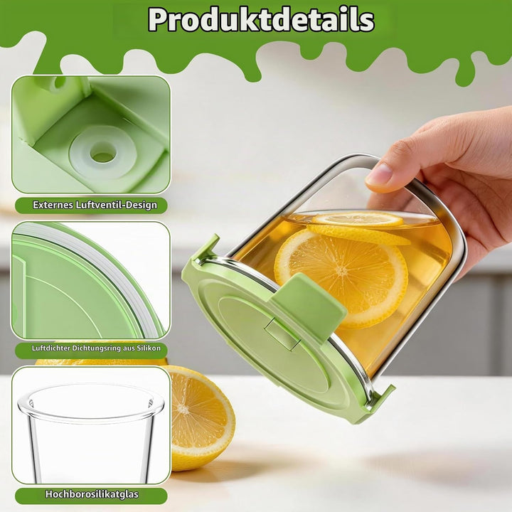 4er Set Runde Glasbehälter mit Deckel, 710 ml Meal Prep Gläser für Suppe, Salat, Müsli – Luftdicht,