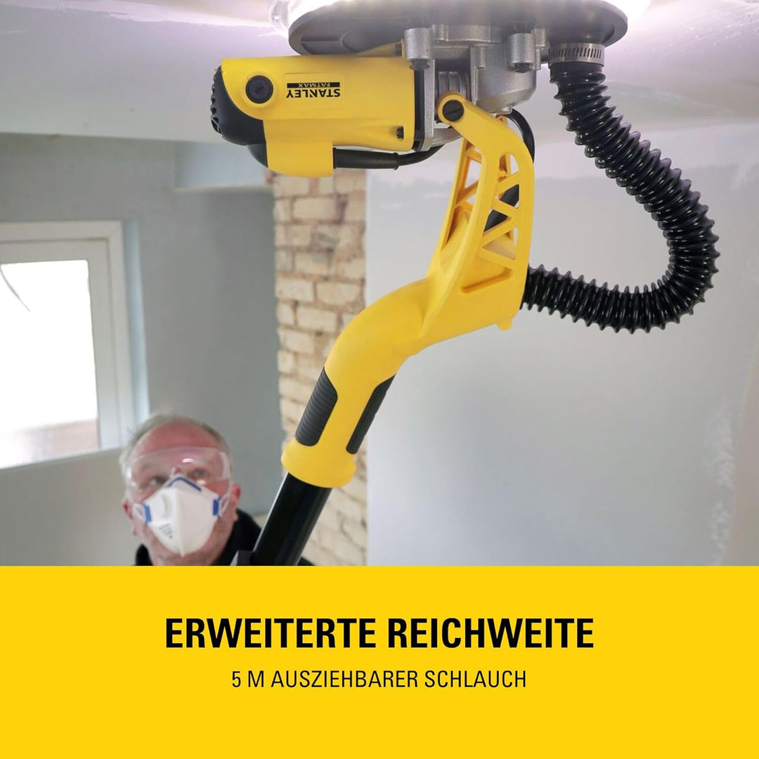 STANLEY FATMAX 750W Trockenbauschleifer (225mm) mit Aufbewahrungstasche und 120G Netz-Schleifscheibe