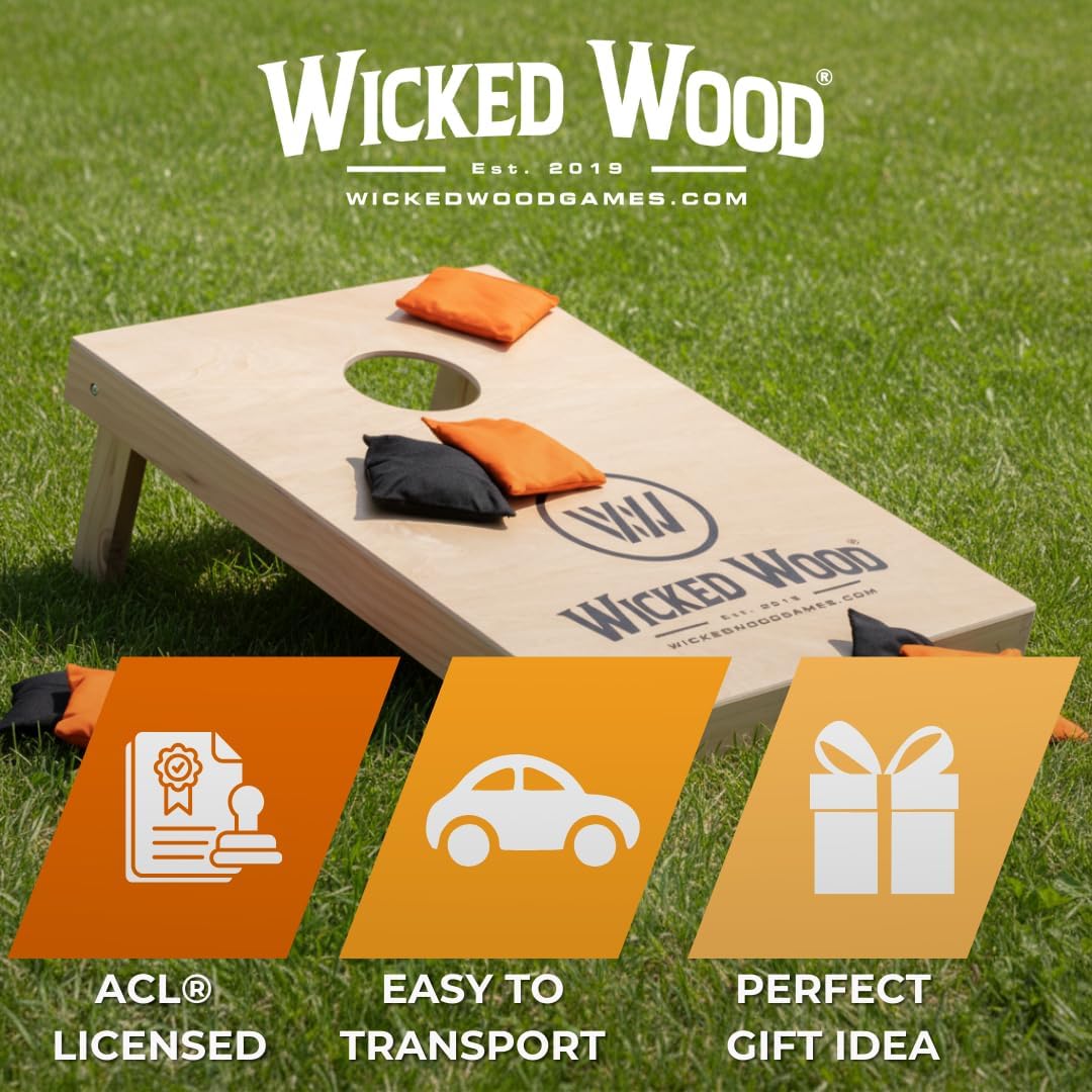Offizielles Cornhole Set 90x60cm - 2x4 Cornhole Säckchen - Ein offiziell ACL-lizensiertes Set of Cor