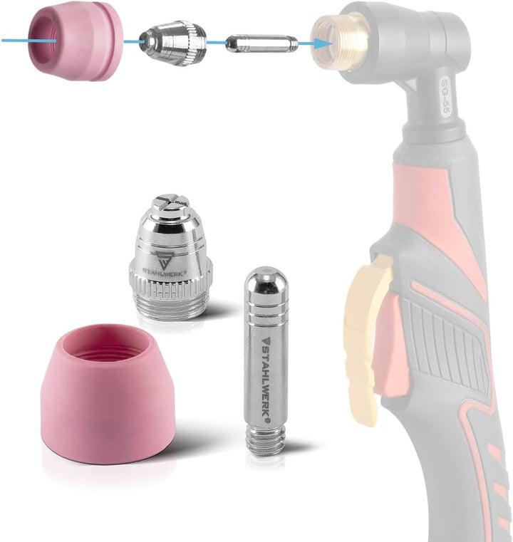 STAHLWERK AG-60 Plasmazubehör Verschleissteile Plasmadüsen + Elektroden + Keramikkappen für AG-60 /