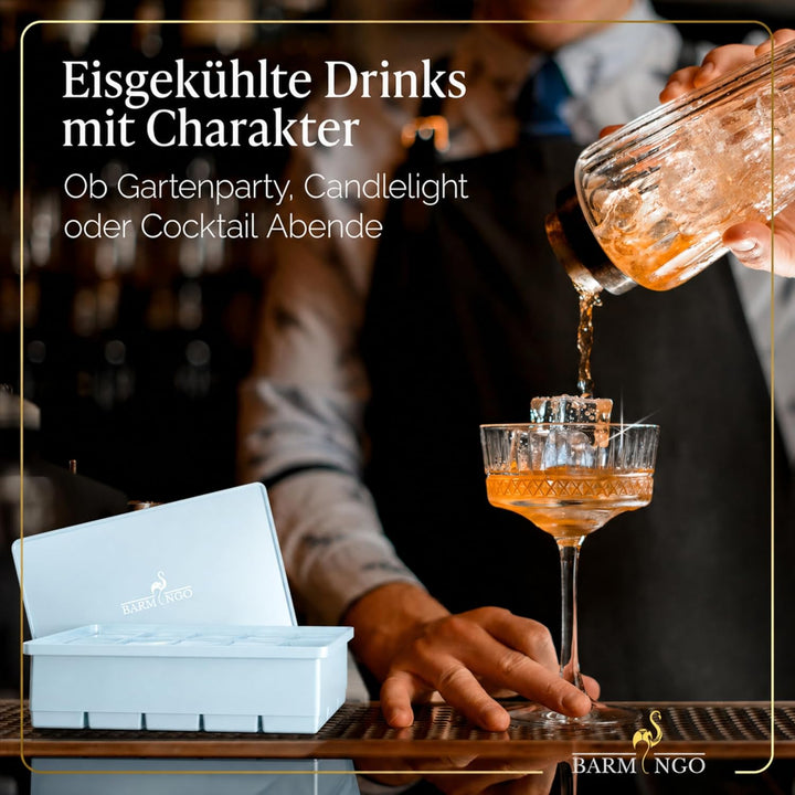 Silikon Eiswürfelform mit Deckel (3er Set) – BPA-freie Eiswürfelform gross/XXL | Grosse Eiswürfel Fo