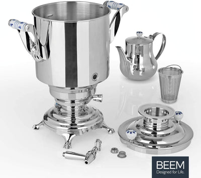 BEEM SAMOWAR Romanov - 5 l | Teekocher elektrisch | 1.800 W | Edelstahl | 5 l Wasserbehälter | 1,3 l