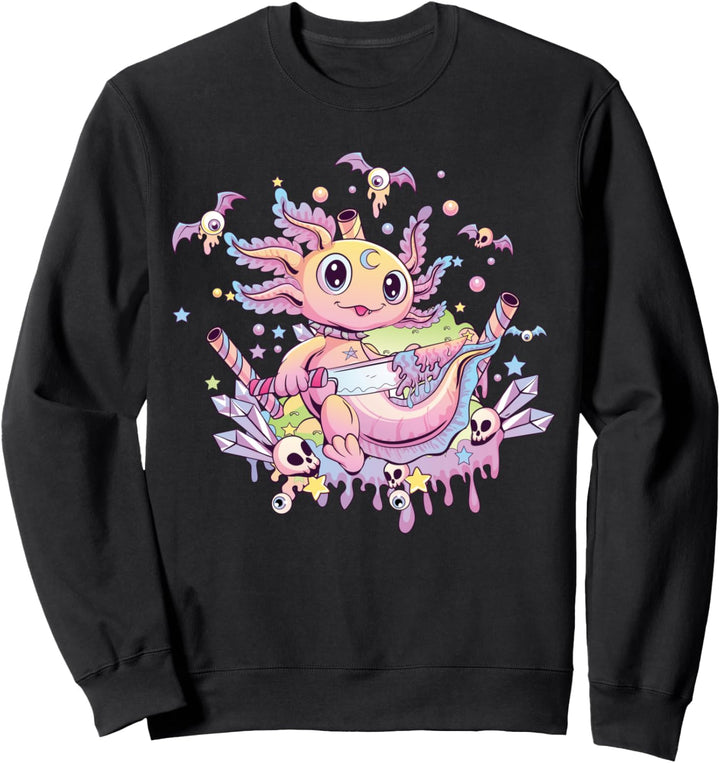 Pastell Goth Cute Creepy Axolotl Gothic Kawaii Menhera Sweatshirt