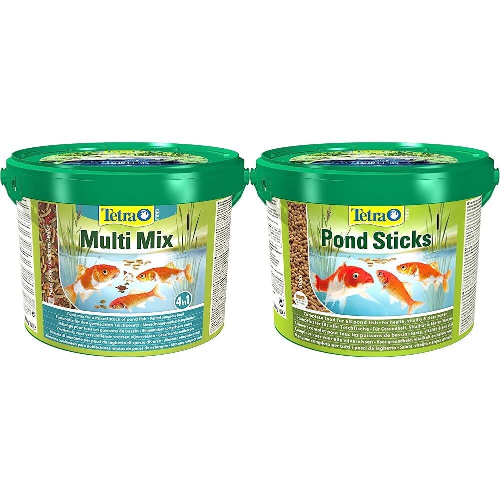 Tetra Pond Multi Mix – Fischfutter für Verschiedene Teichfische mit Vier Futtersorten (Flockenfutter
