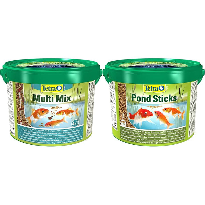 Tetra Pond Multi Mix – Fischfutter für Verschiedene Teichfische mit Vier Futtersorten (Flockenfutter